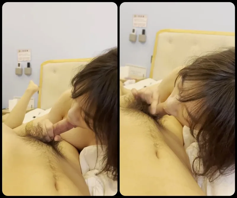 Con ghệ ngoan liếm láp dương vật bự của anh